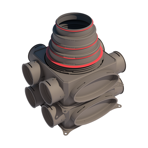 Air Excellent DB212 vertical extended, with stepped mass flow adaptor 125–200mm