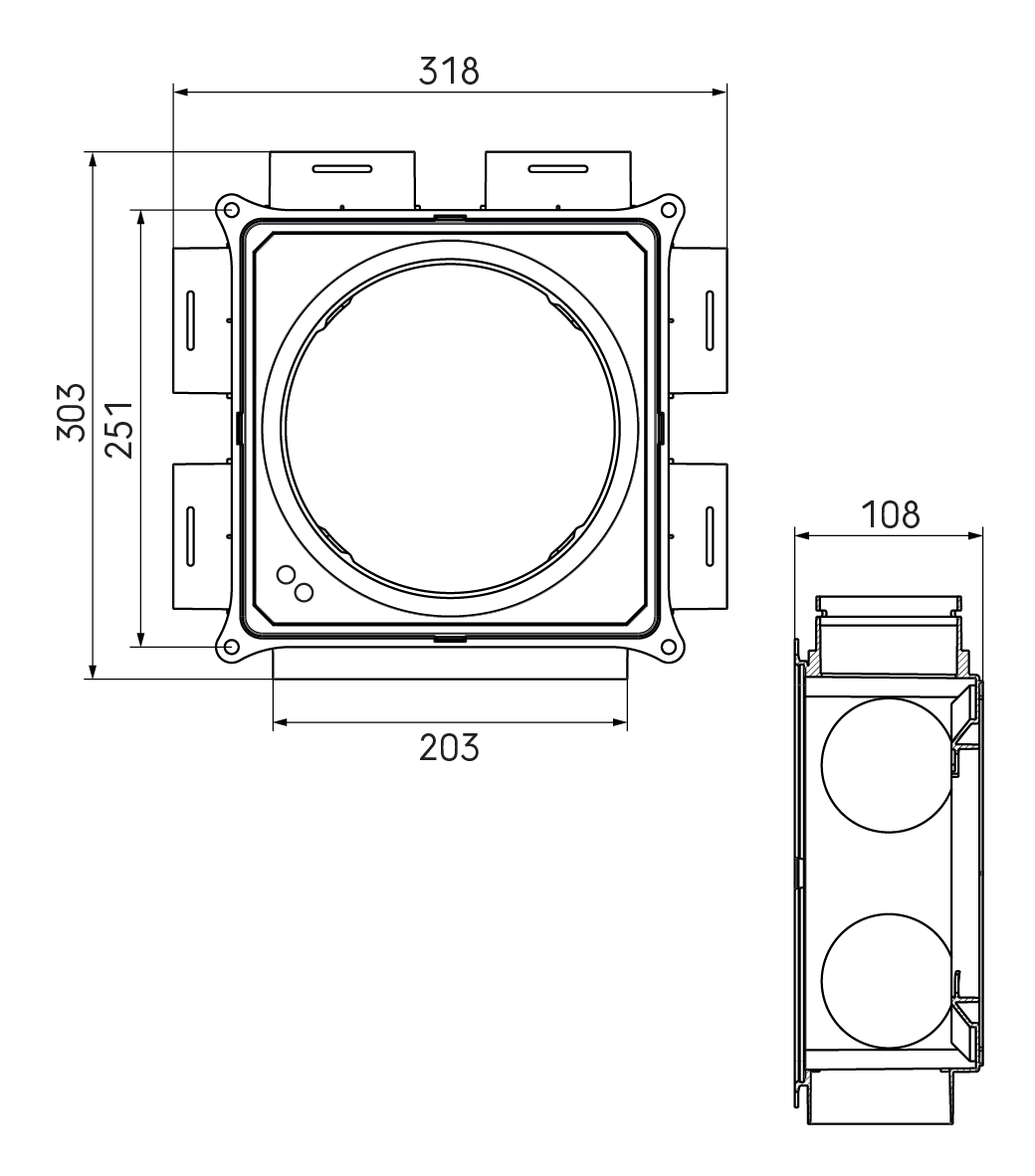 Dimensional drawing – DBOX 206 H200x80