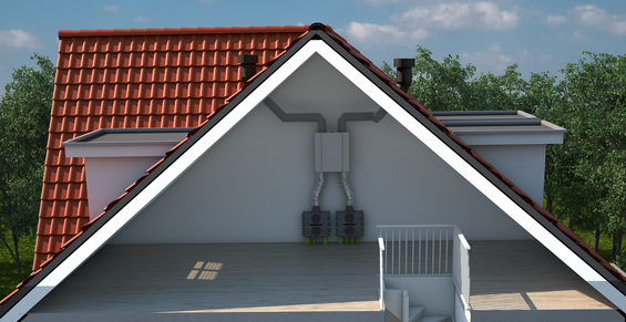 Ventus on pitched roof