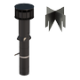 Multivent roof terminal 166 1000mm plastic black with collar and air supply insert