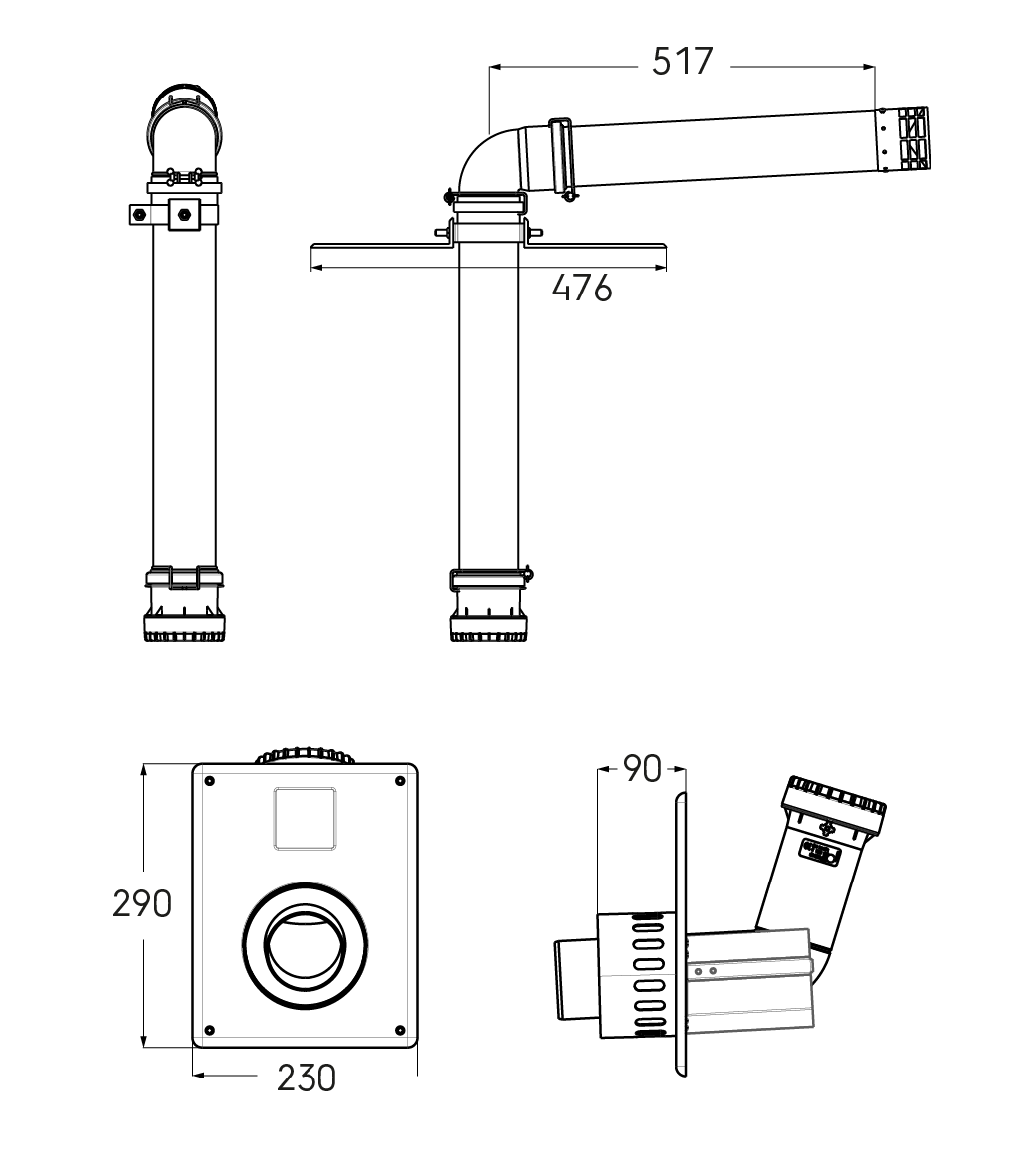 Schéma technique - Kit Chemilux Rénosouche 80 B2p