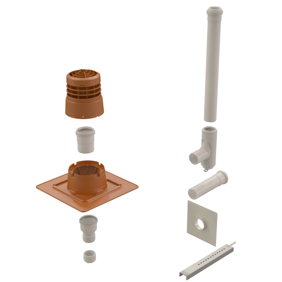 184 450 Kit entrée murale ocre d60 B2p simple paroi