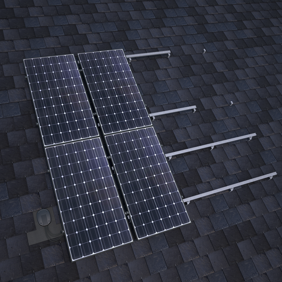 Universal flashing for solar PV cable entry Ubiflex black