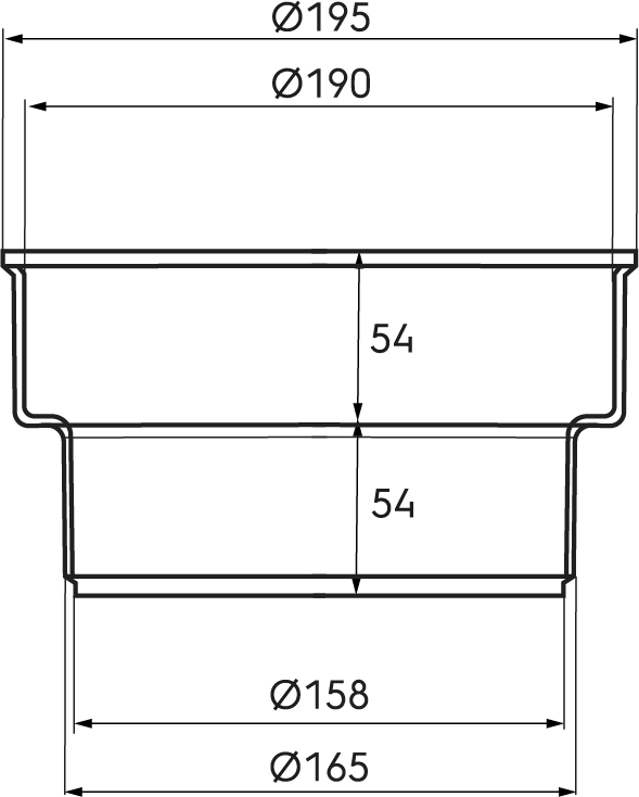 Schéma - Adaptateur ventilation Aerfoam D190-160mm