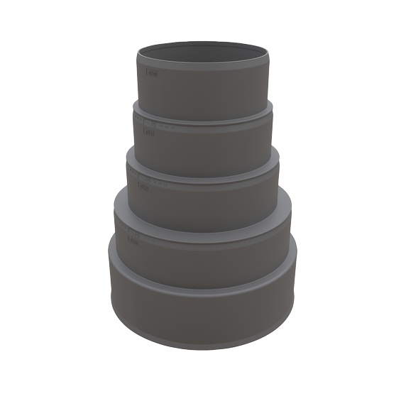 Stepped Adapter PS PP recyclate grey