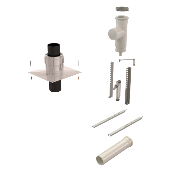 Kit entrée murale rigide B2 d125