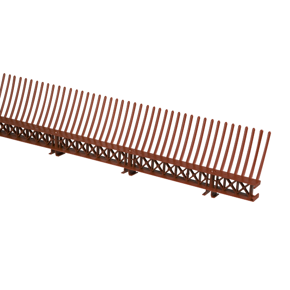Eaves ventilation element with comb 85mm x 1m PP brown