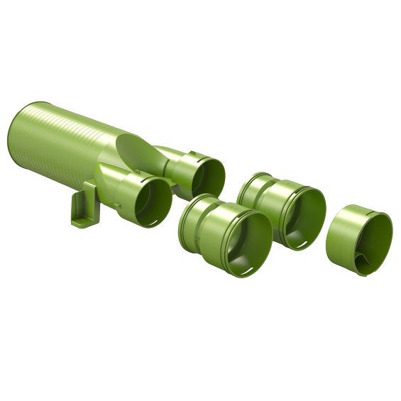 Air Excellent 2x AE48C valve adaptor 125mm 180°