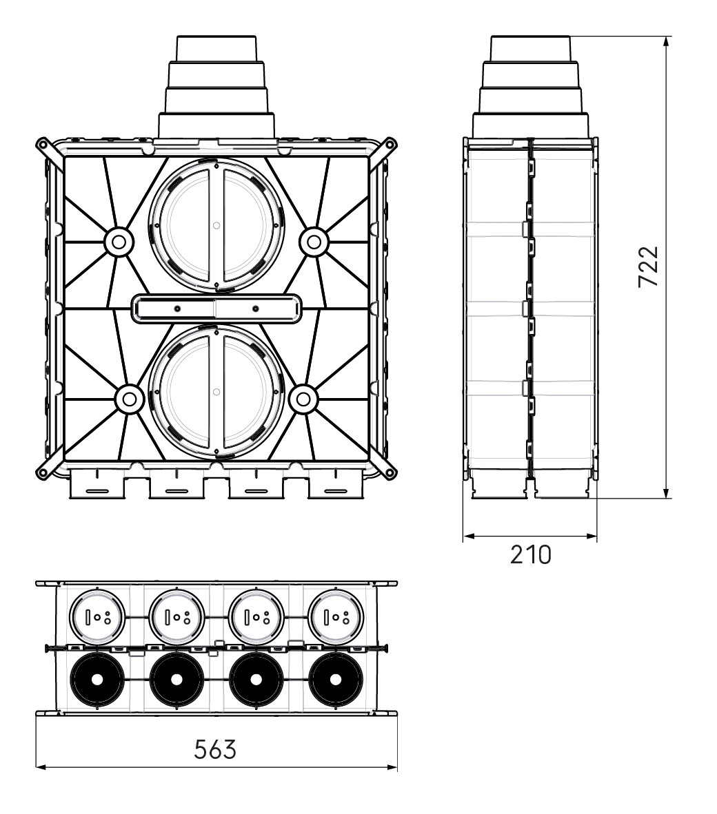 Dimensional drawing – DBOX 808