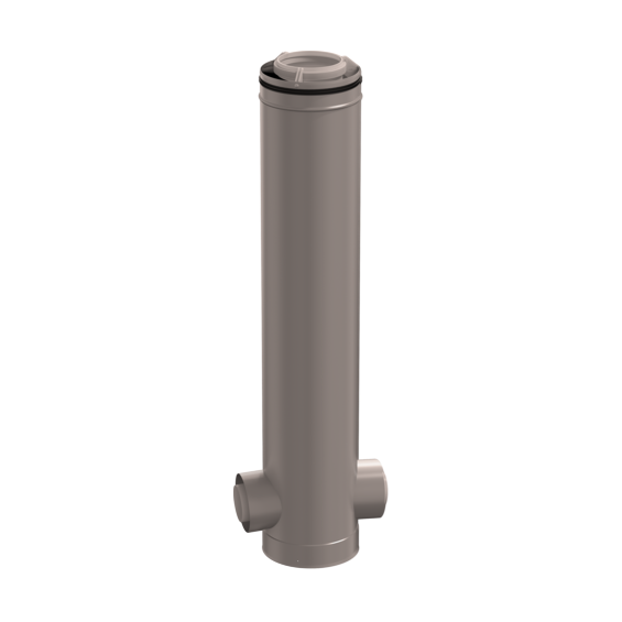 CLV Floor T-piece 2x80/125 180° PP/ST