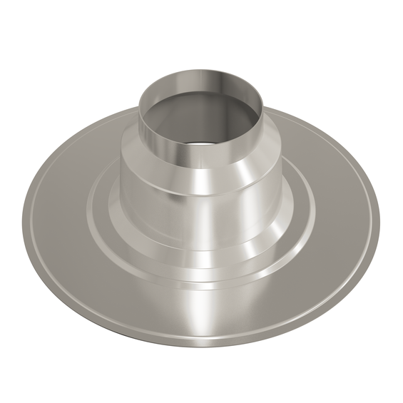 Flashing 125mm 0° aluminium metal grey