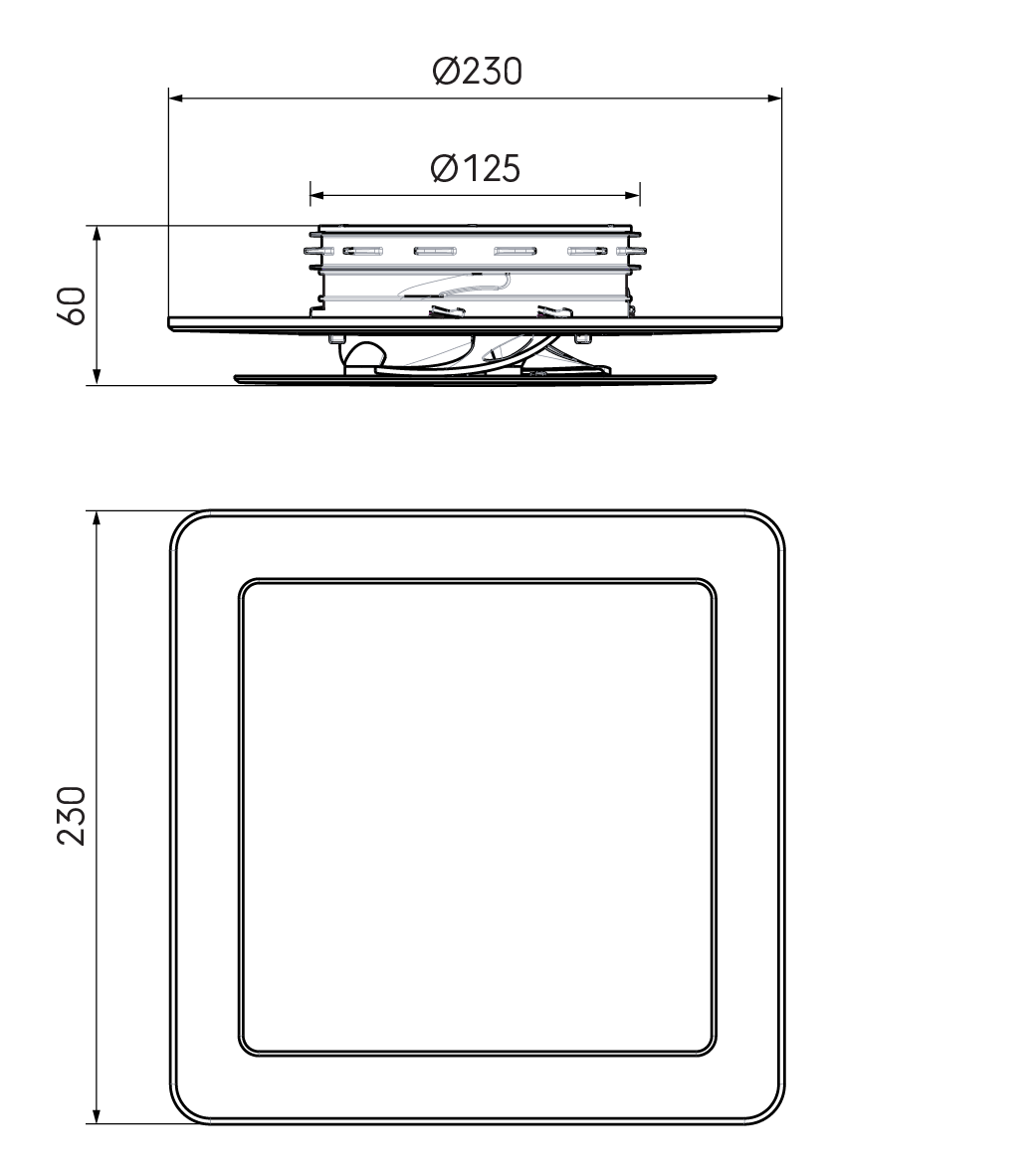 Dimensional drawing – Haelix Quadro Valve 125mm