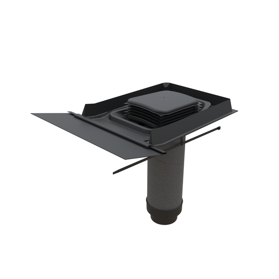 Valetis Slim Roof Terminal Insulated 160/150 Below PV panels Black