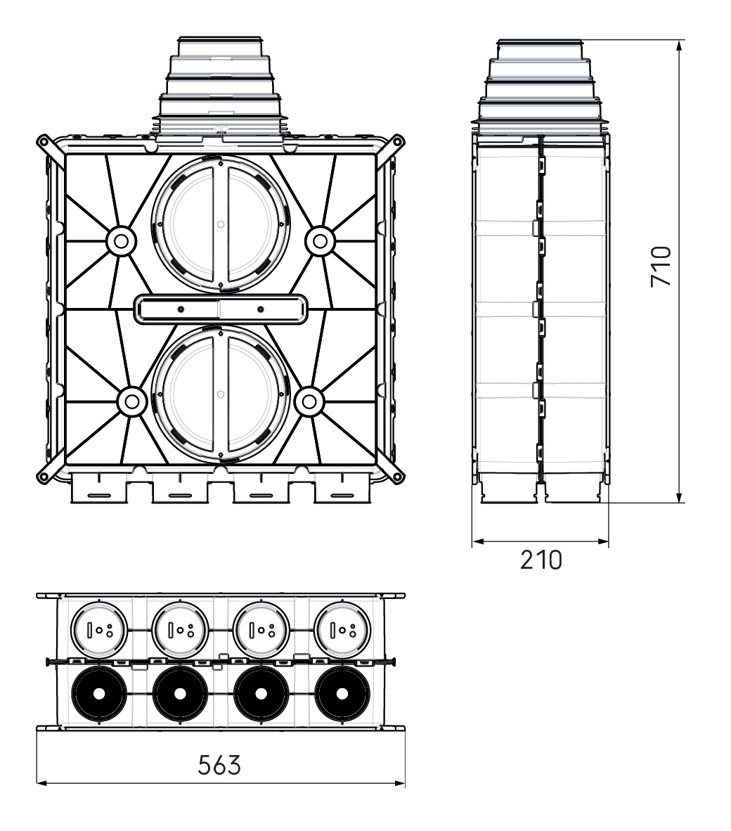 Dimensional drawing – DBOX 808