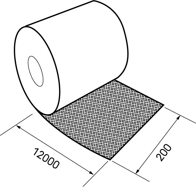Schéma - Bande d'étanchéité Ubiflex Standard larg.200mm long.12m