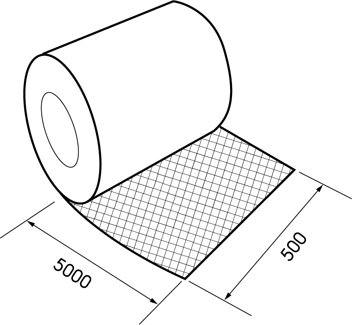 Schéma - Bande d'étanchéité Ubiflex Finio larg.500mm long.5m