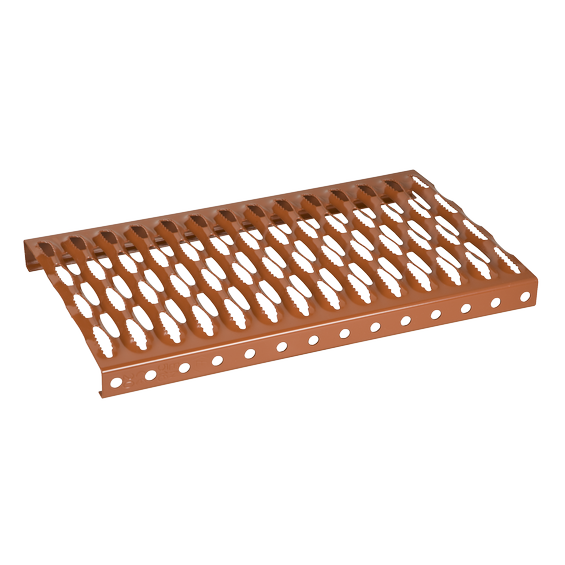 Roof tread 25cm Steel hot dip galvanized red