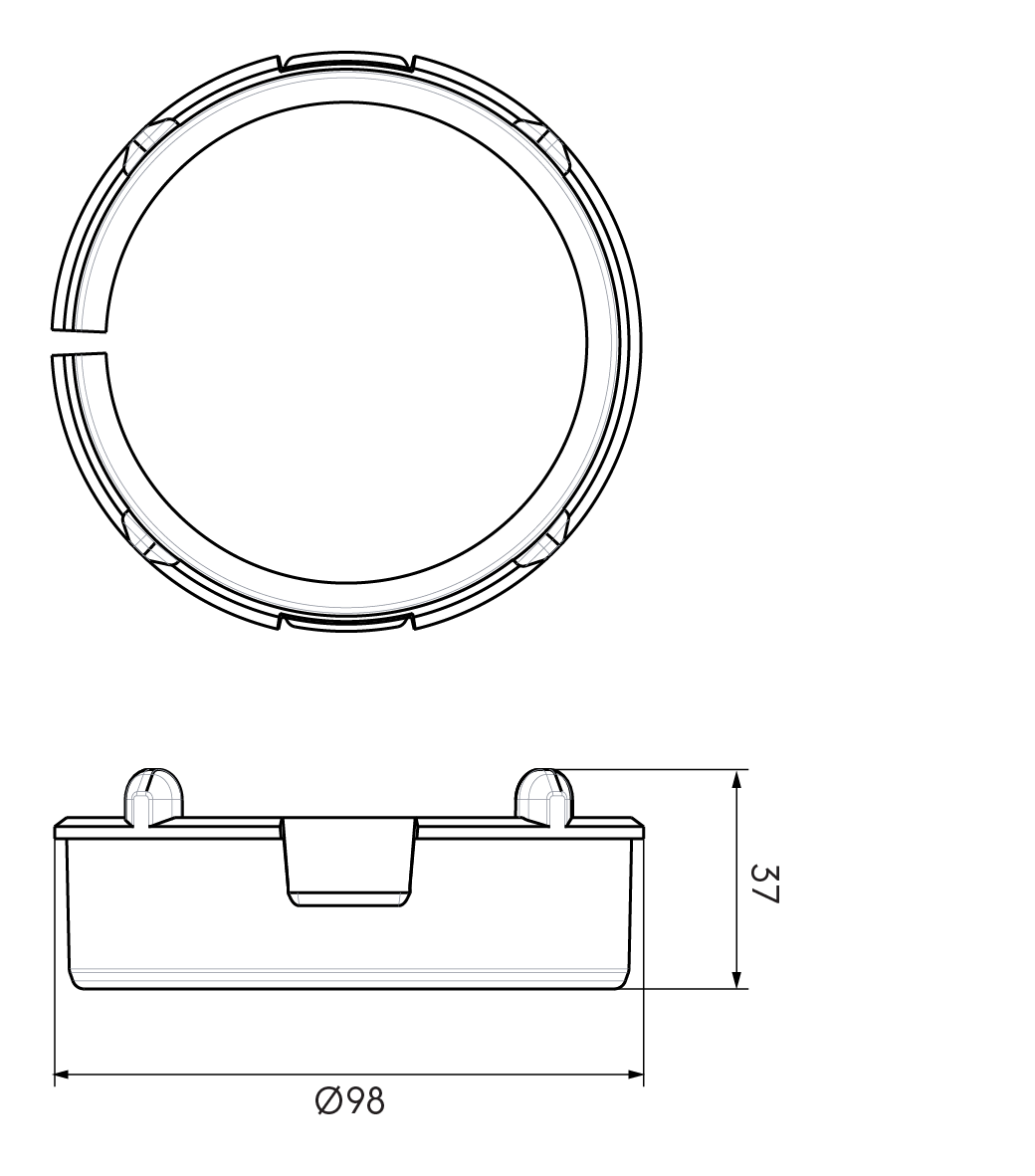 Dimensional drawing – AE48C Click Ring