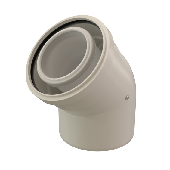 Bend 45° 80/125 PP/Alu White