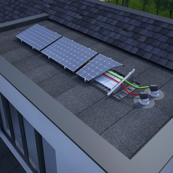 Cable and duct entry Insulated 120 0° - France flat roof