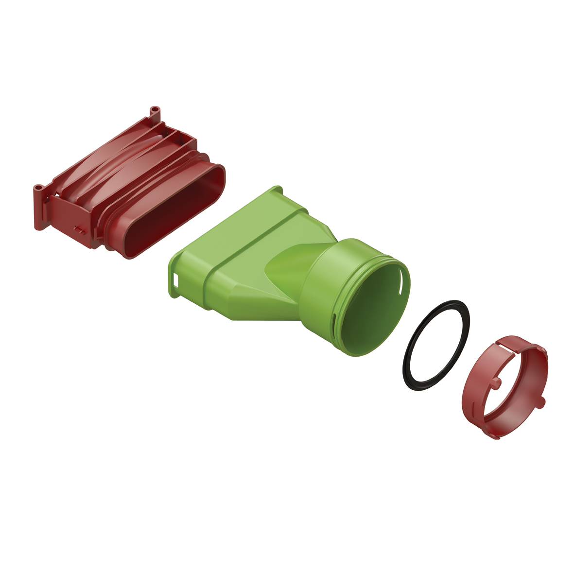 Ubbink 0188342 - AE34C Air Excellent plenum coudé pour bouche 2 x 75mm / 1 x 125mm