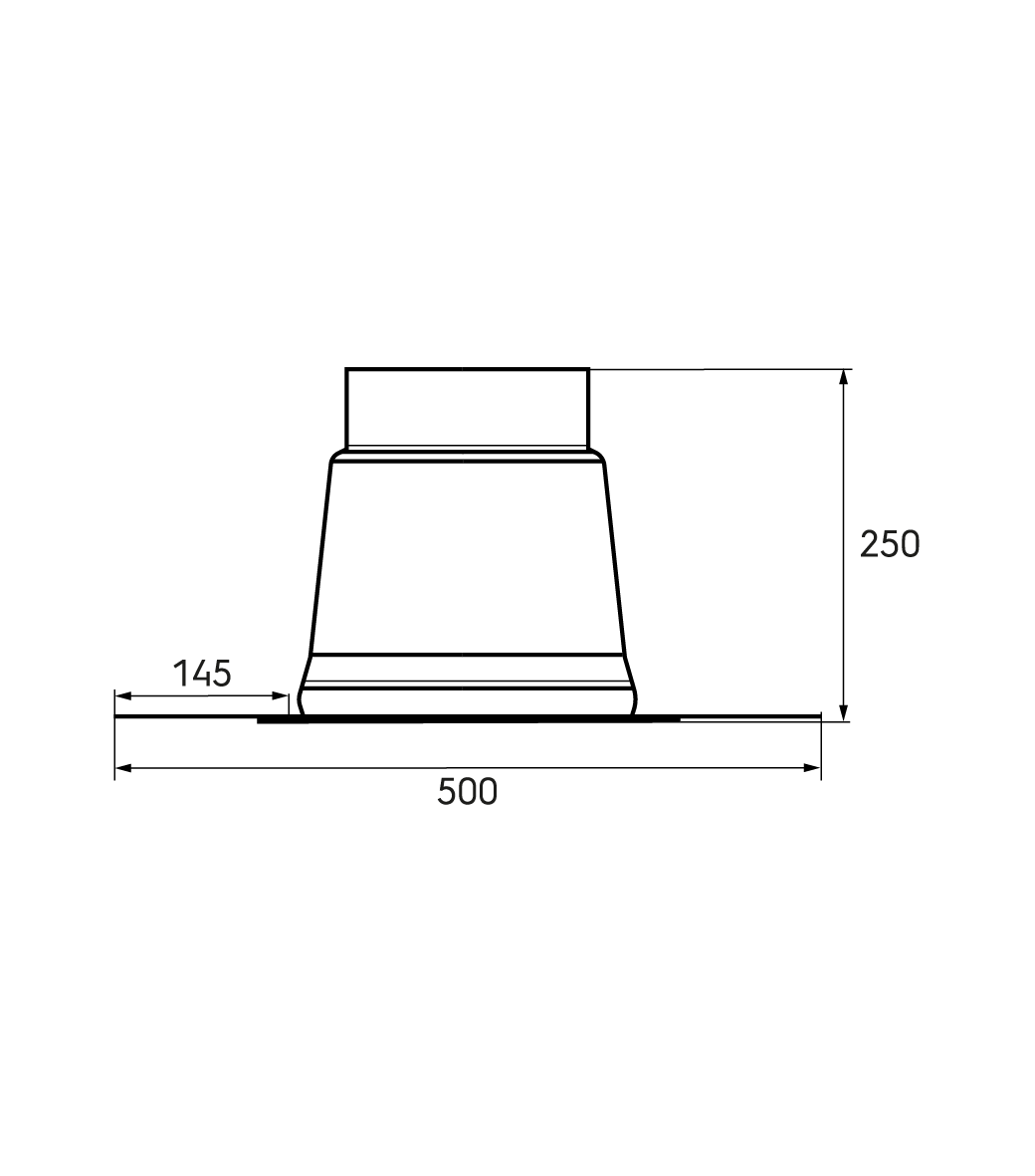 Dimensional drawing - Flange 131 PVC