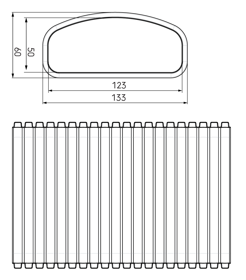 Dimensional drawing – AE55SC Semi-Rigid Duct Anti-Microbial & Anti-Static
