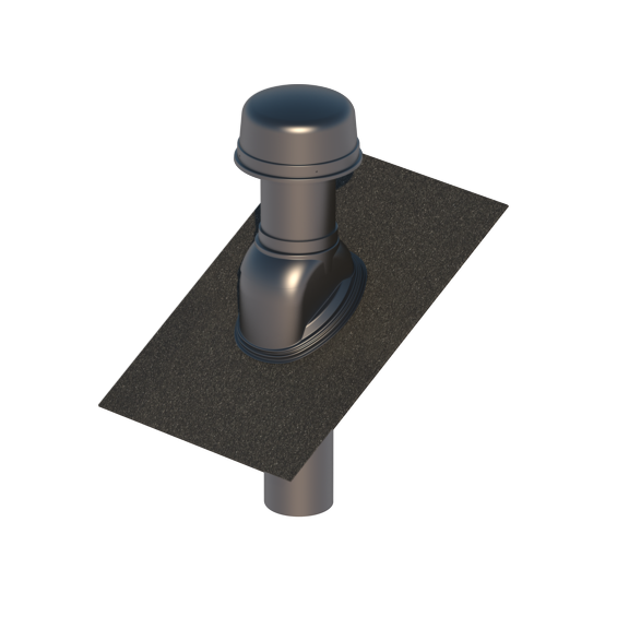 169860-174136-Insulated stack 180 BLK & Rain collar 180 BLK & Flashing tile Ubiflex B3 180 BLK