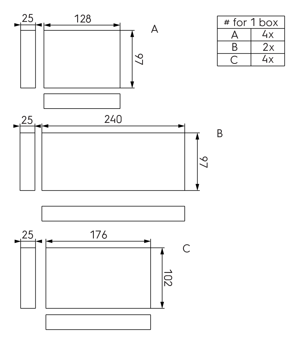 Dimensional drawing – DBOX 800 Series Acoustic Insulation