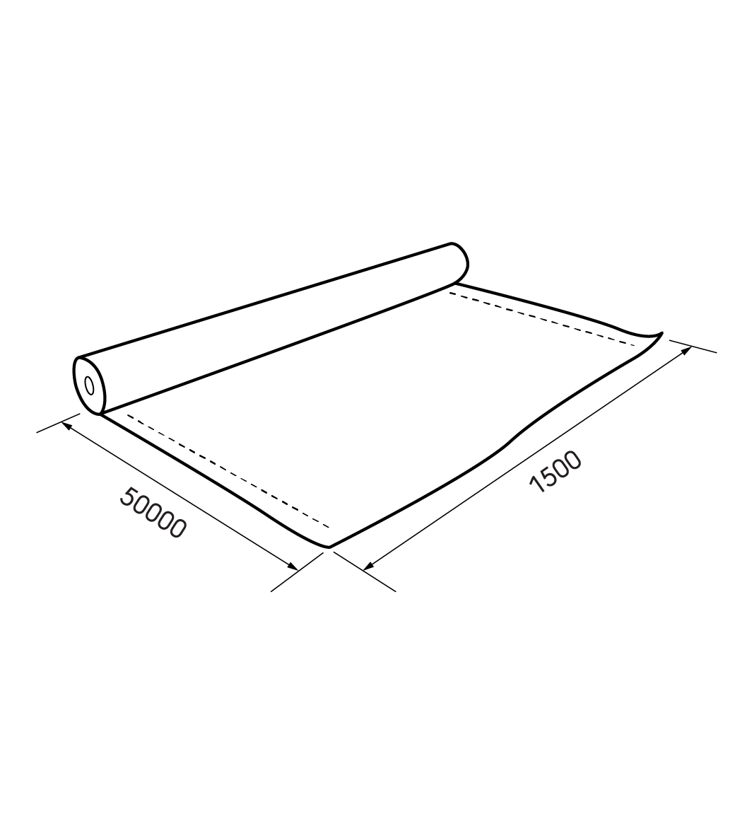 Schéma technique - Écran sans marquage 1,5m x 50m