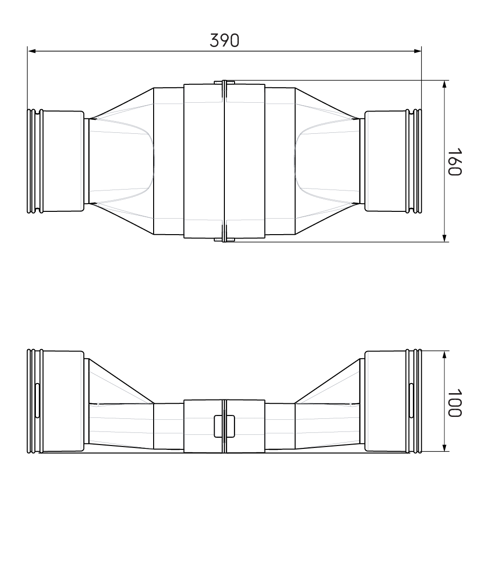 Dimensional drawing – Air Excellent AE48C - 45CS - AE48C crossing kit