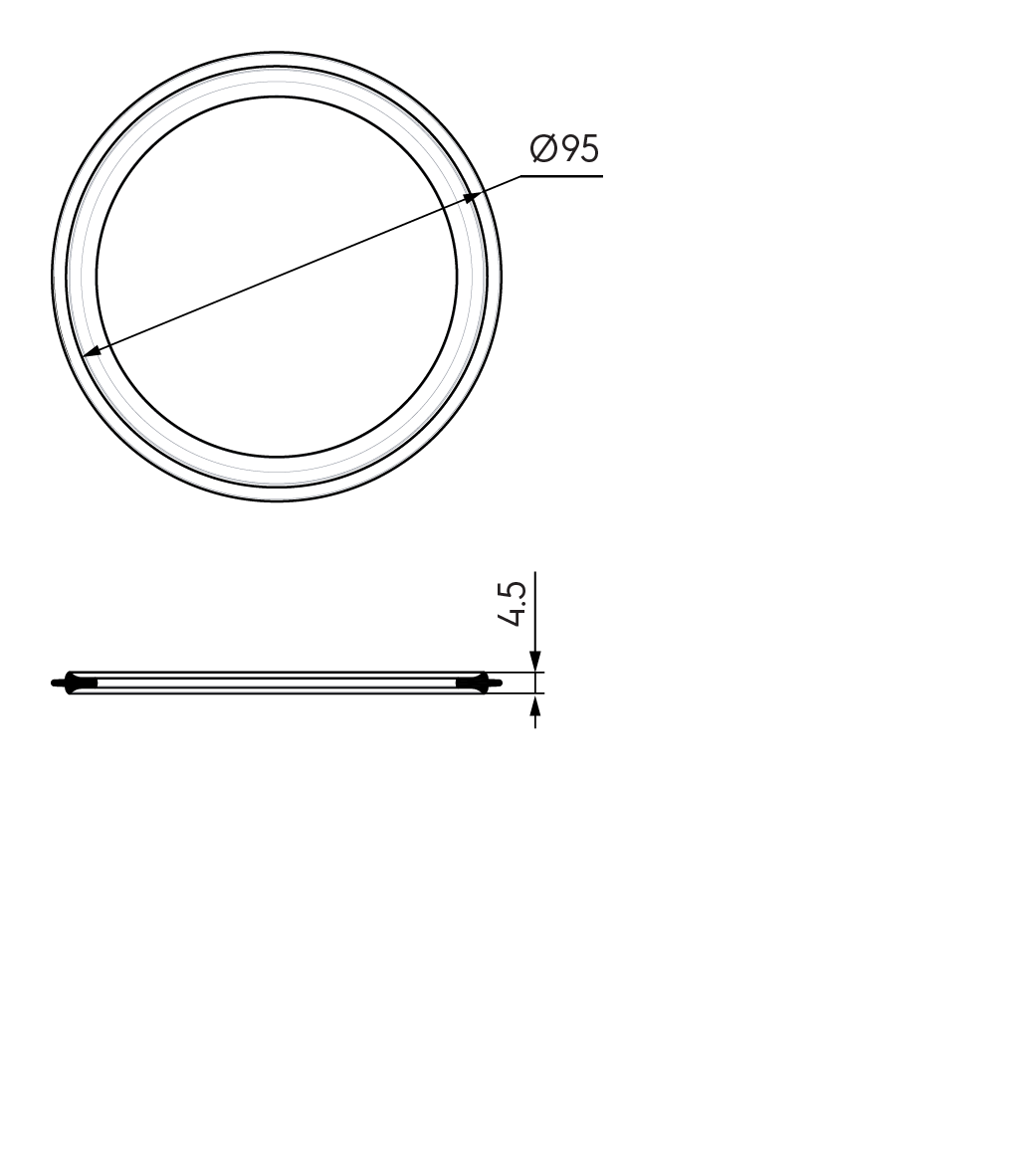 Dimensional drawing – AE48c Seal Ring
