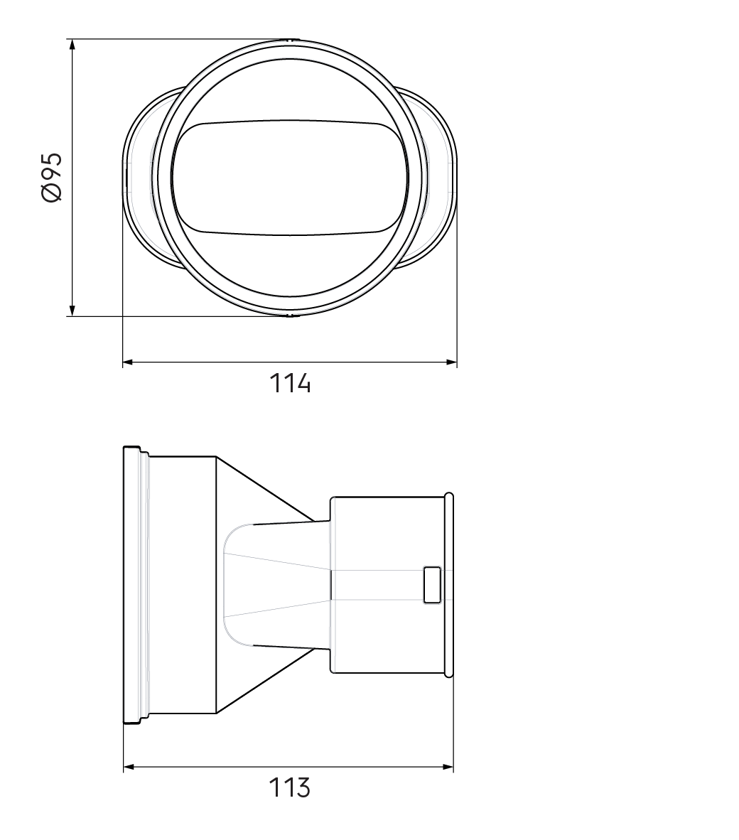 Dimensional drawing – AE35SC DBOX Adaptor