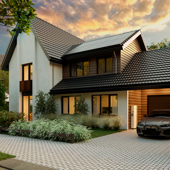 Ubbink Battery Energy Storage System beneath a carport