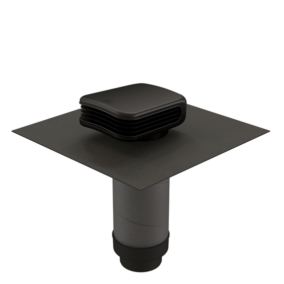 Valetis Roof terminal insulated 160-150 with adaptor black/black