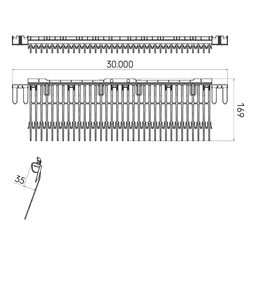 Dimensional drawing - Solar Bird Protection 15cm Kit 30m