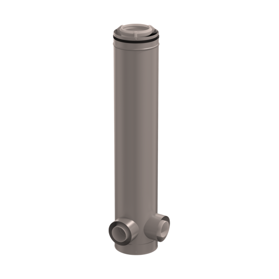 CLV Floor T-piece 2x80/125 90° PP/ST