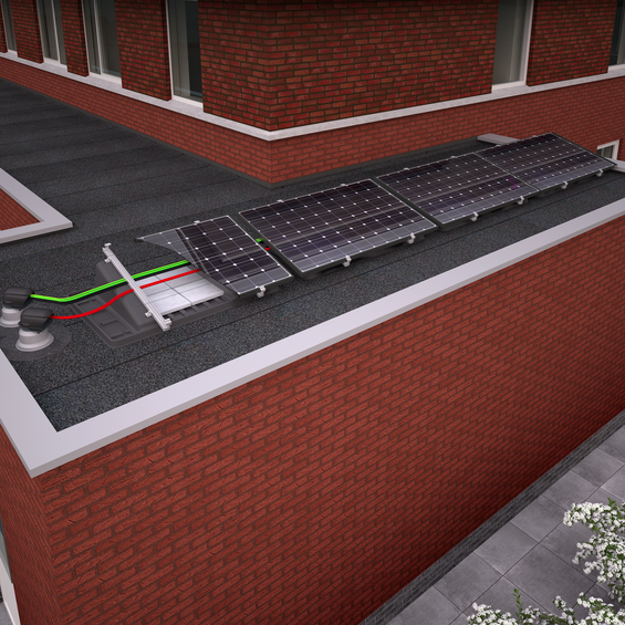 Cable and duct entry Insulated 120 0° - flat roof solar panel