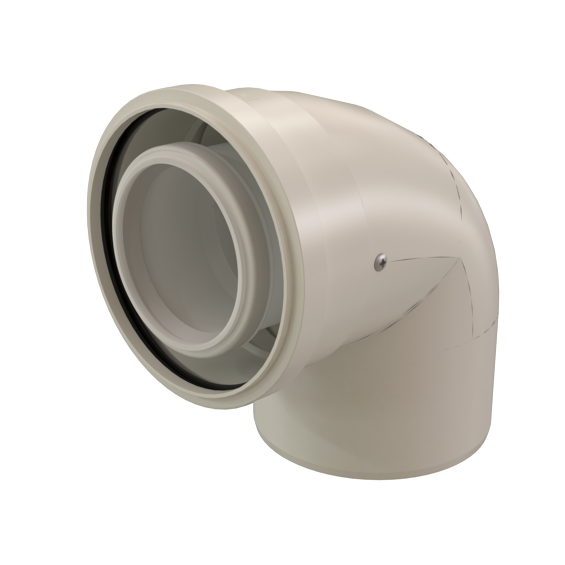 Bend 87° 80/125 PP/Alu White