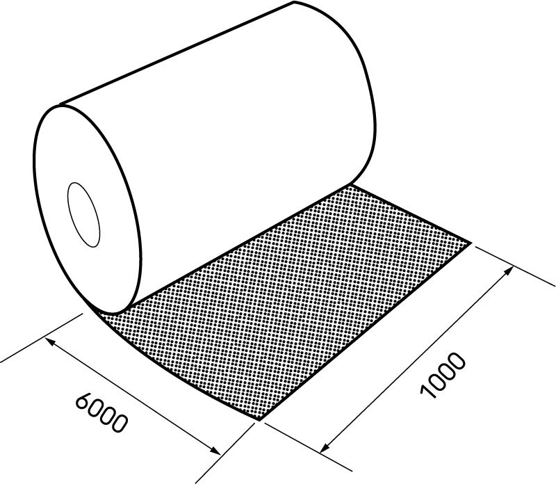 Dimensional drawing - Ubiflex Standard 1000mm x 6m