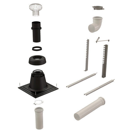 Kit Chemilux B2p entrée murale noir d110 
