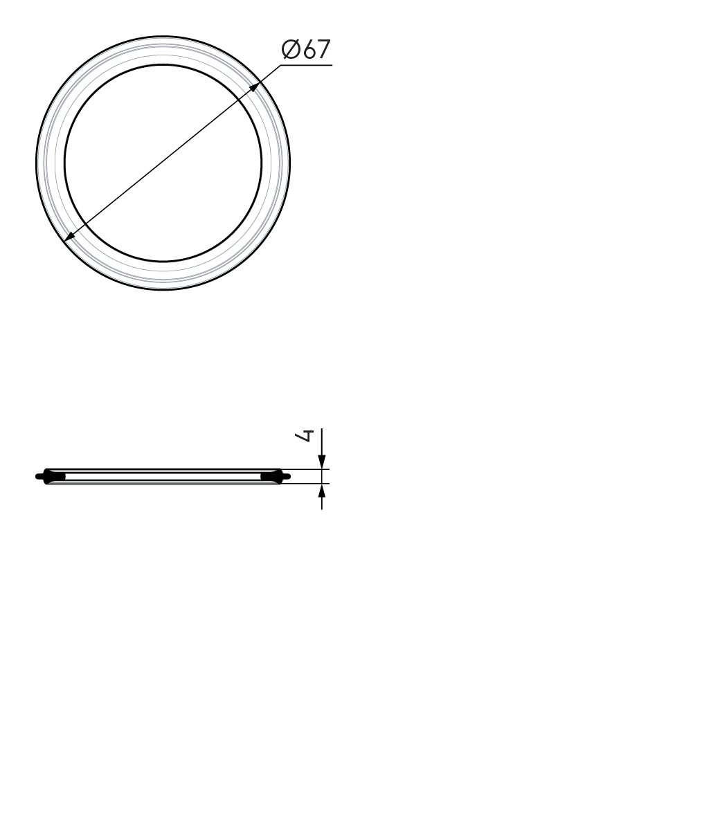 Dimensional drawing – AE23C Seal Ring