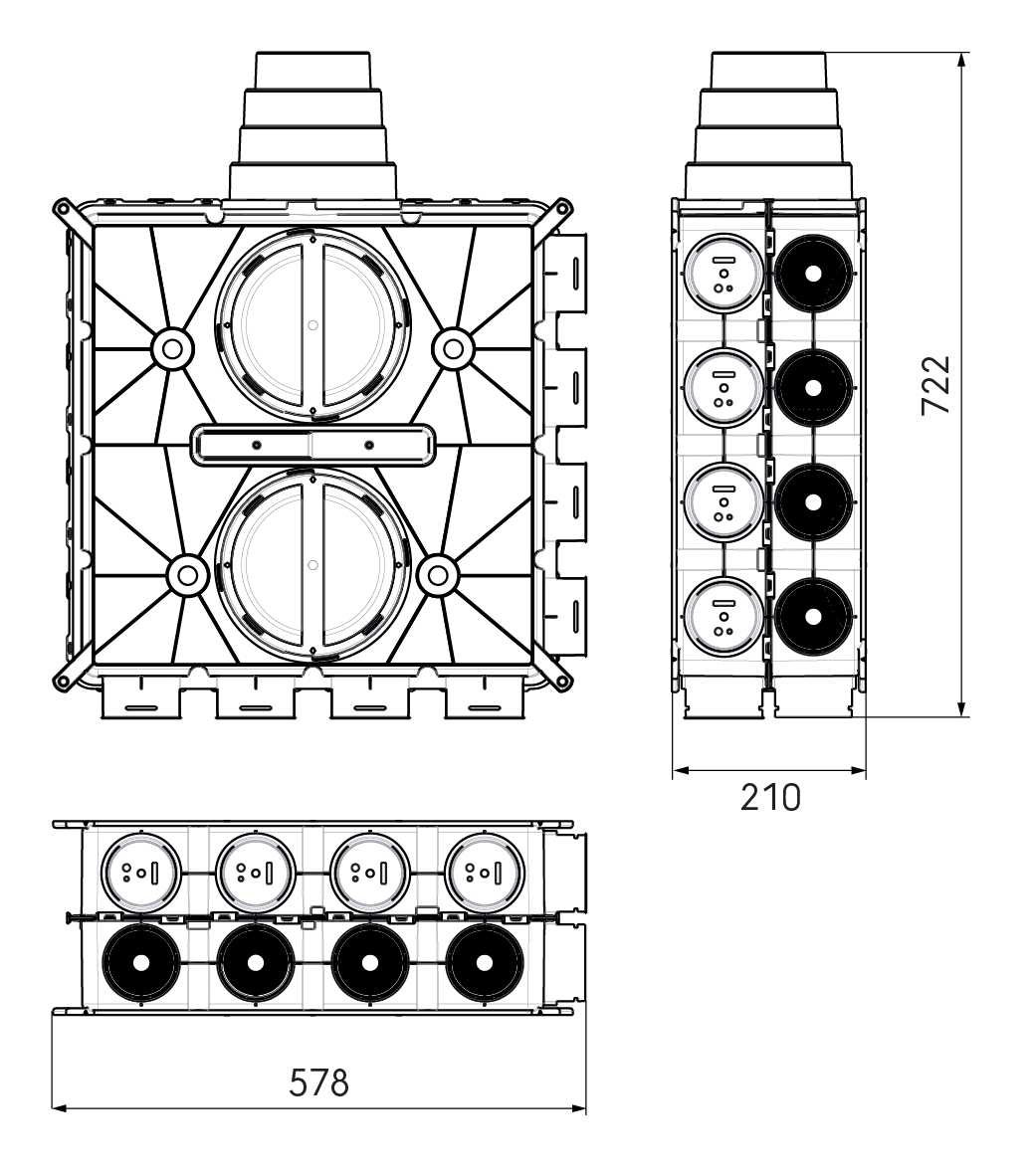 Dimensional drawing – DBOX 816