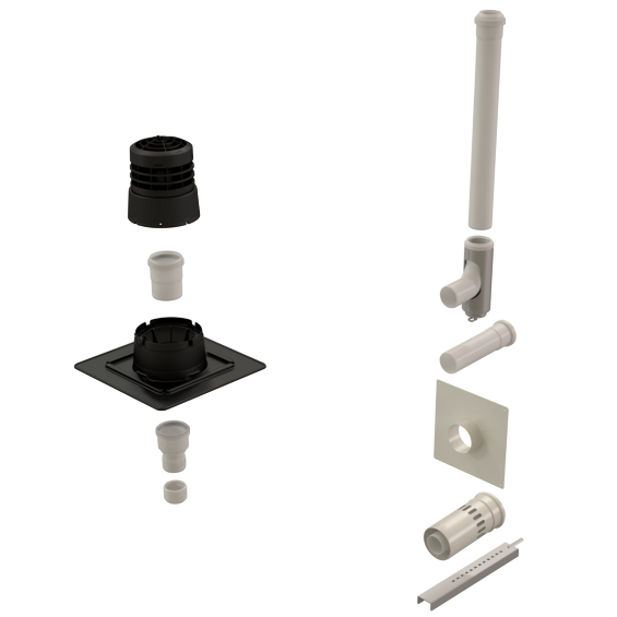 184 461 Kit entrée murale noir d60 B2p concentrique