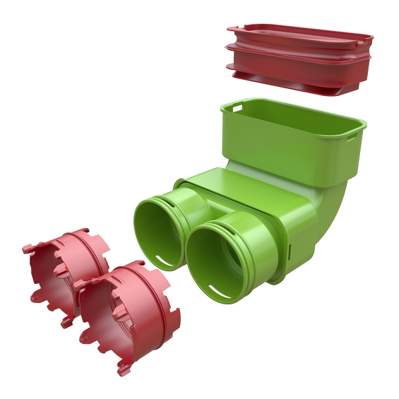 Exploded view - Air Excellent 2x AE23C - AE55SC Vertical Bend Adaptor Kit