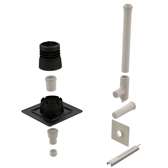 184 451 Kit entrée murale noir d60 B2p simple paroi
