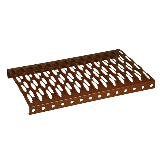 Roof tread 25cm Steel hot dip galvanized brown
