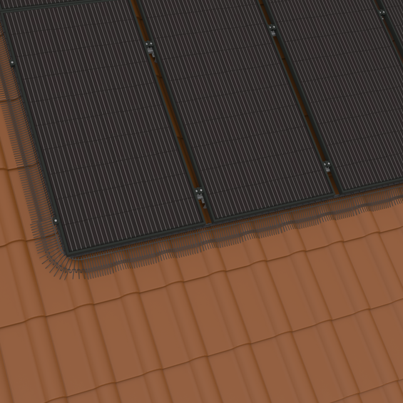 Application picture - Solar Bird Protection 15cm Kit 30m