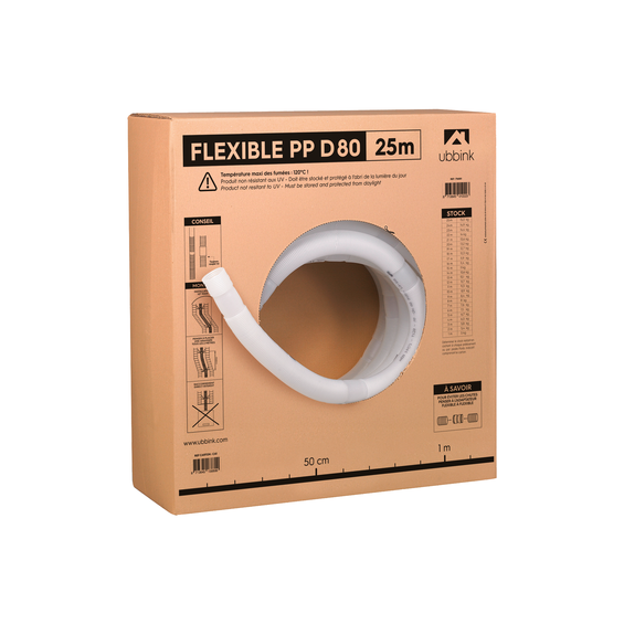 Flex Pipe 80mm L25m PP Translucent