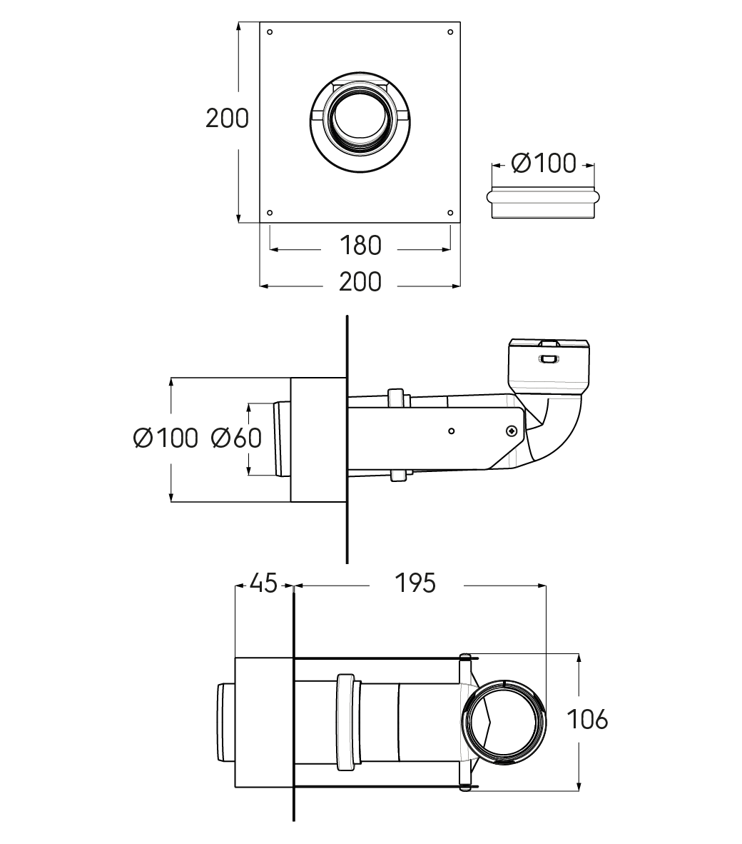 Schéma technique - Kit MultiFlex Shunt 5app - Vue coude